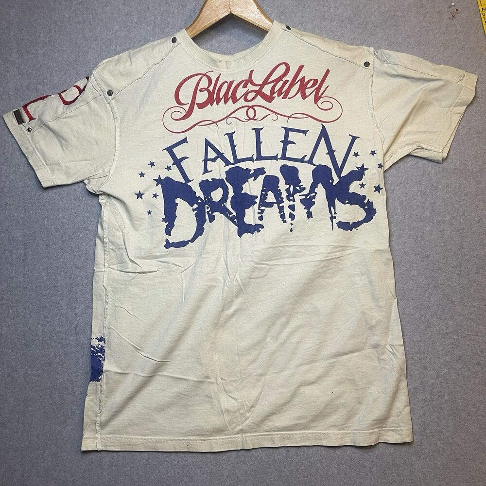 Y2K Blac Label Fallen Dreams Hell Bound Skull Graphic Men's T-Shirt XL Crew Neck